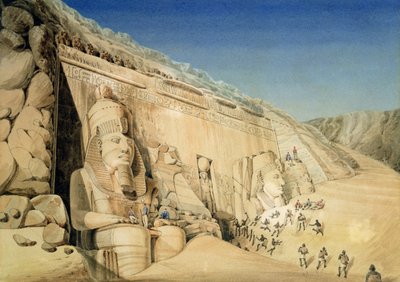 The Excavation of the Great Temple of Ramesses II, Abu Simbel by Louis M.A. Linant de Bellefonds